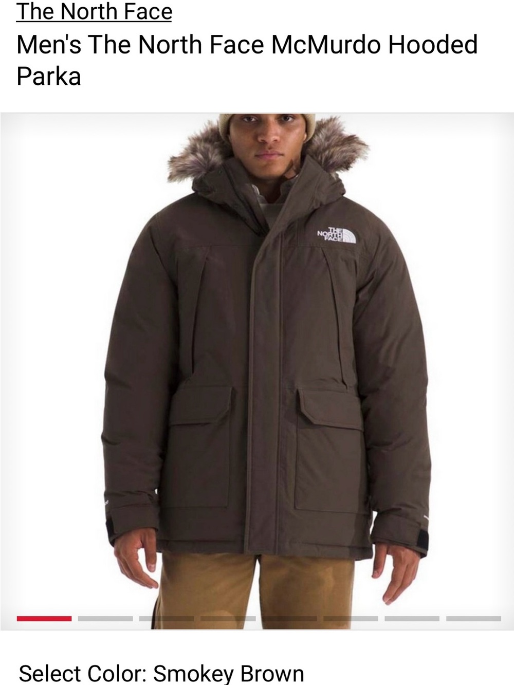 The North Face Smokey Brown McMurdo Hooded Parka